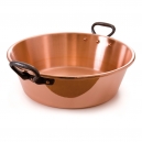 MAUVIEL 4713 - M'passion Collection - Not hammered Copper Jam Pan with cast iron handles
