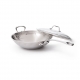 MAUVIEL 5227 - M'cook Collection - Chinese pan Wok stainless steel with cast stainless stell handle and glass lid