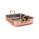 MAUVIEL 6719 - M'héritage Collection - Copper & Stainless Steel Rectangular Roasting Pan, bronze handles