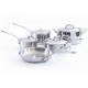 MAUVIEL M'cook Collection - Stainless Steel Cookware Set, 9 pieces, cast stainless steel handles