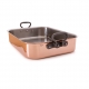 MAUVIEL 6018 - M'héritage Collection - Copper & Stainless Steel Rectangular Roasting Pan, cast iron handles
