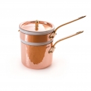 MAUVIEL 6504 - M'tradition Collection - Copper Bain Marie (water bath)  tin inside with porcelain insert, bronze handles